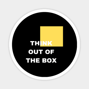 Think out of the box with yellow box Magnet